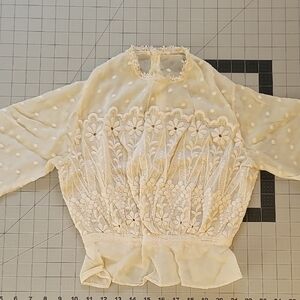 Vintage Children's Floral Lace Embroidered Top